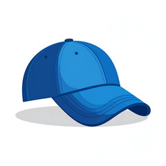 Fototapeta premium Isolated blue baseball cap on white background, simple clean design