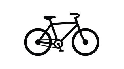 Fototapeta premium Bicycle Silhouette On White Background Minimalist Vector Illustration