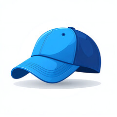 Fototapeta premium Isolated blue baseball cap with contrasting dark blue panels, clean design