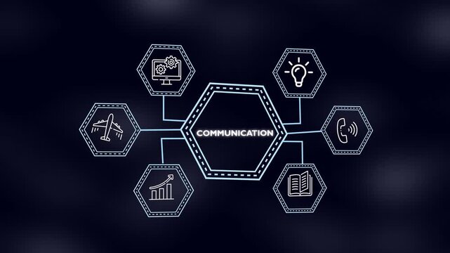 Global Digital Communication and Network Technology Concept Animation