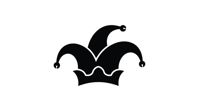 Jester s Cap Silhouette On White Background