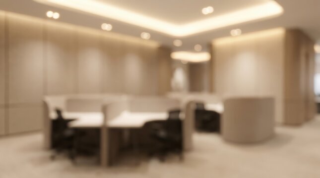 Modern Office Conference Room with Recessed Lighting.