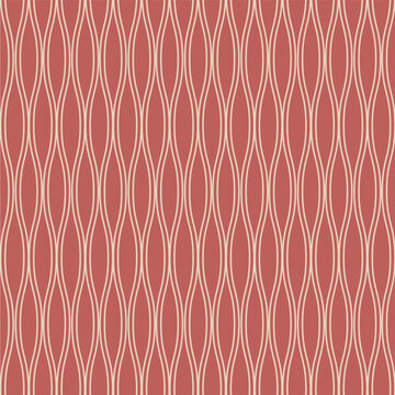 Warm Terracotta Wavy Ogee Lattice