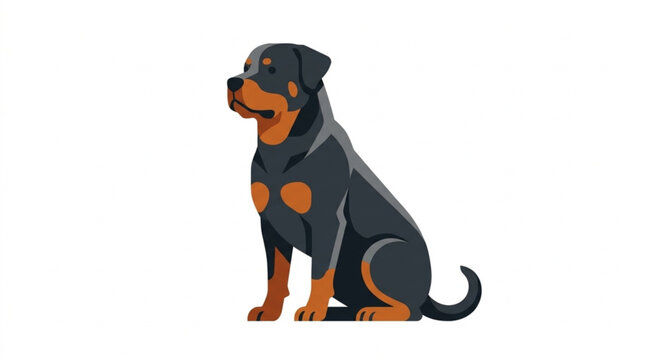Cute Rottweiler Puppy Sitting Adorable Black Tan Dog Pet Showcasing Loyalty Friendship