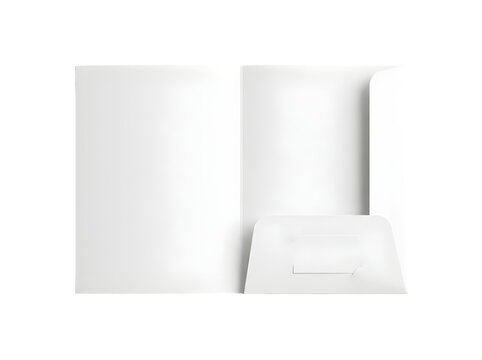 Open empty paper presentation folder for business documents and marketing material isolated on transparent background
