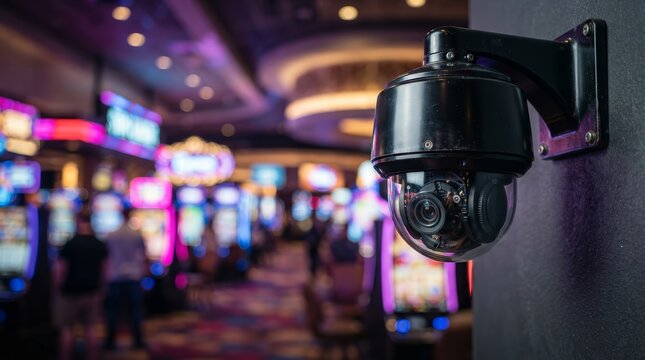 Surveillance technology monitors gambling action and player choices in a casino.