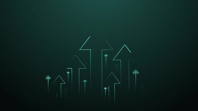 Minimal background with hand drawn upward arrows in different sizes animation