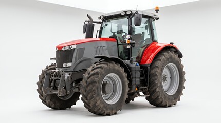 Obraz premium red tractor isolated on white