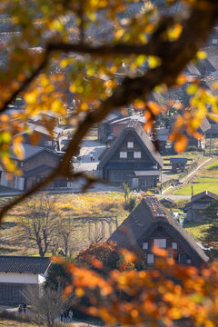 Shirakawa-go village in autumn season, Gifu Prefecture, Japan