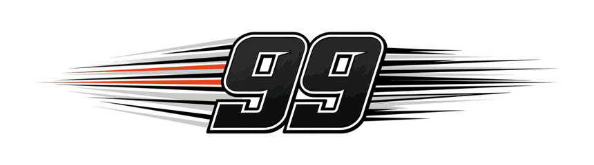 Racing Number 99 with Speed Lines © Reza