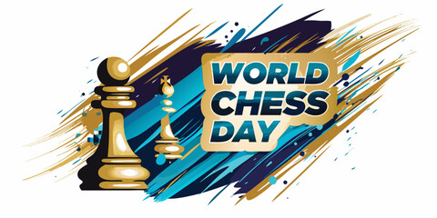 Chess Piece With Brushstroke Background Vector Illustration © Indira