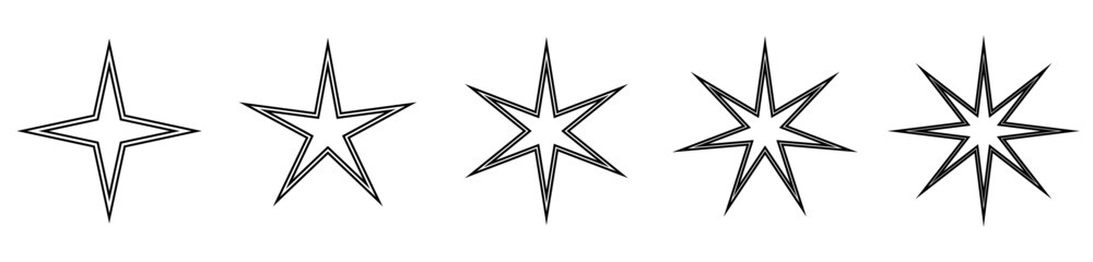 Fototapeta premium Star collection - 5 minimal flat geometrical elements