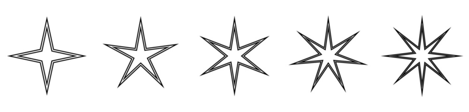 Star collection - 5 minimal flat geometrical elements