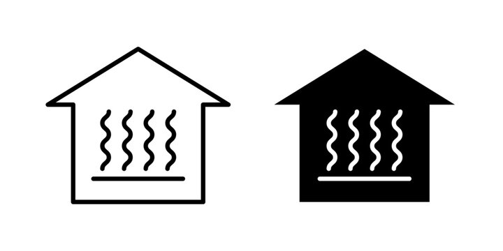 Underfloor Heating Icon represents radiant floor heating, home comfort, and energy-efficient heating systems with an editable outline vector illustration.