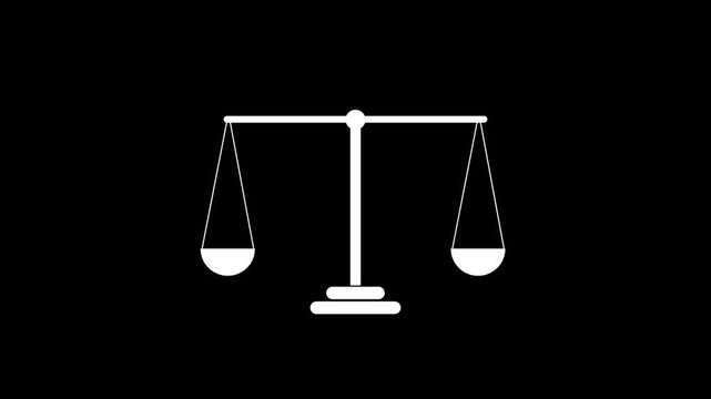 Scales Of Justice Progressing From Unbalanced To Balanced On Black Background video balance law legal