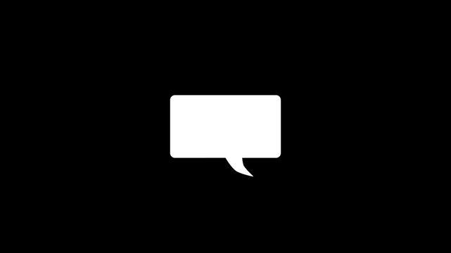 Speech Bubbles Progressing Across Black Background Minimalist Silhouette Series video bubble comic thought dialogue box
