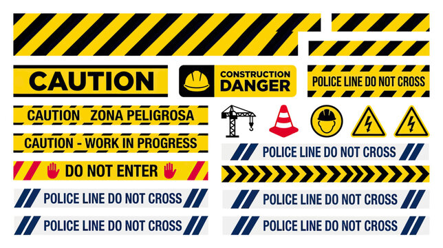Caution and Danger Warning Signs Collection