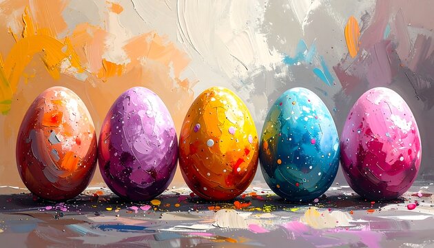 Easter Eggs Vibrant Colors.
