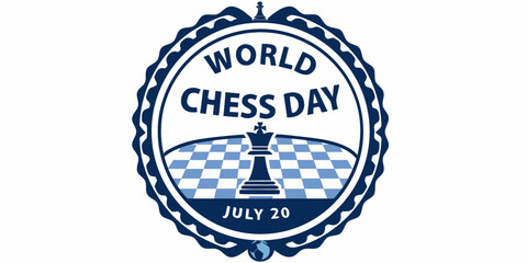 Chess Emblem With Text And Checkered Board Vector Illustration © bashanti