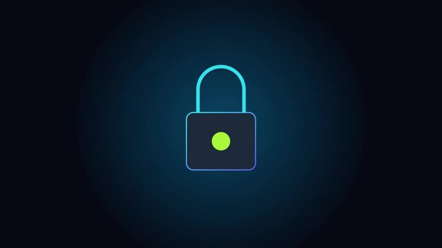Digital security padlock animation for cybersecurity and data protection concepts 4k