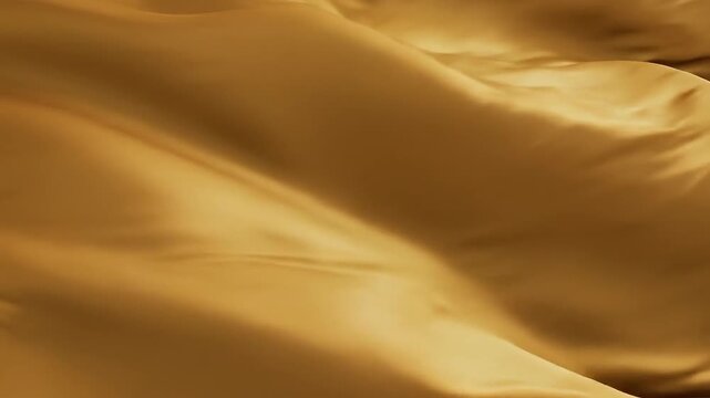 Elegant yellow silk fabric waving in soft ripples for luxury fashion and textile design themes
