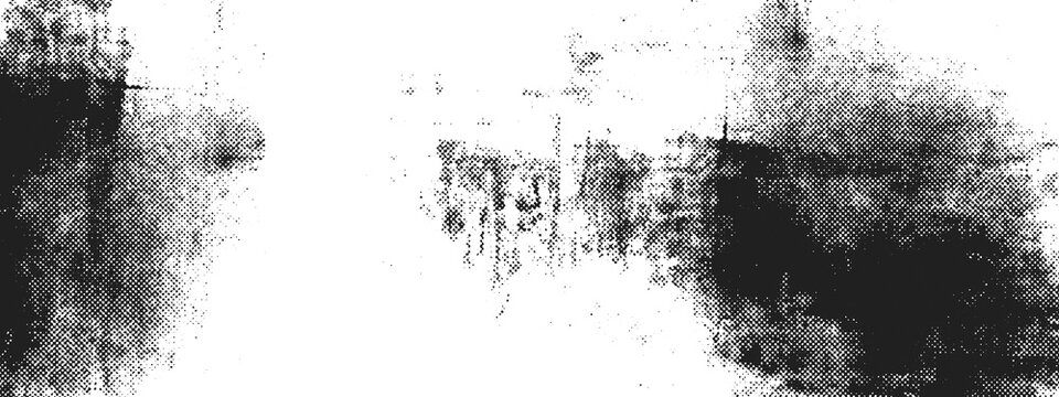 Distressed black dots dotted texture effect -  halftone gradient, distressed halftone gradient with grunge fade, isolated on transparent or white background png
