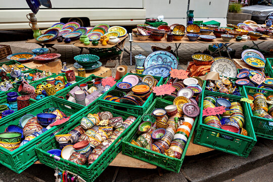 Market stalls in Brittany
