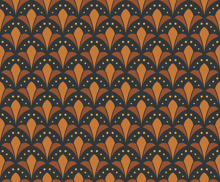 Decorative abstract art deco seamless pattern. Retro linear vector background.