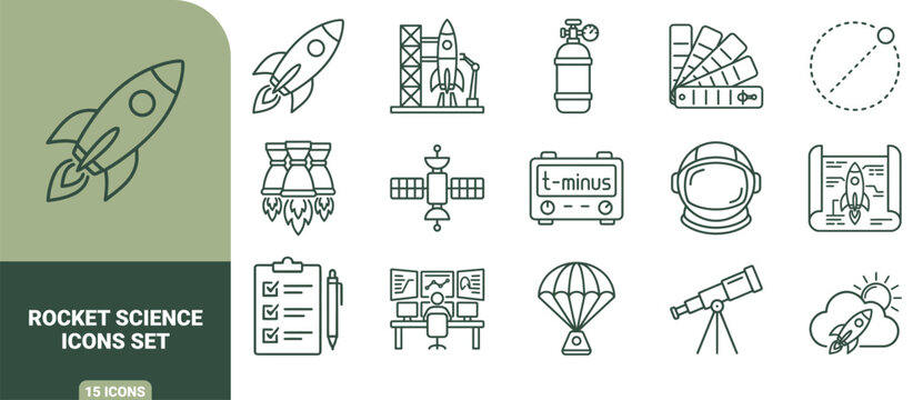 And filmmaking set, outline symbols for camera, reel, clapperboard, tripod, lens, and drone equipment