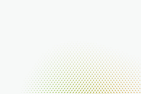 Gradient halftone dot pattern corner in yellow and green on a plain white background, dots
