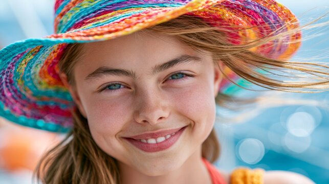 Girl enjoying her vacation on a boat.