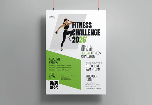 Fitness Challenge Poster Template
