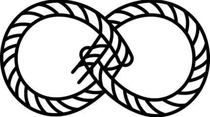 Infinity symbol made of rope knot, symbol of eternity, connection, and endlessness © Lah