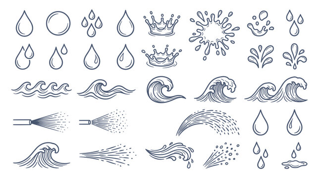 Hand-Drawn Water Elements Collection