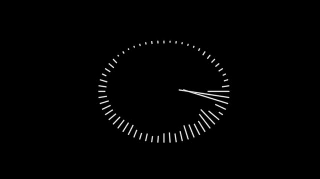 Minimalist circular audio waveform equalizer animation on black background, sound visualization