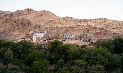 Obraz premium View of Amsouzart Village in the High Atlas Mountains, Morocco – July 13, 2026