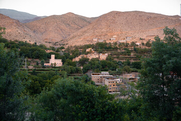 Obraz premium View of Amsouzart Village in the High Atlas Mountains, Morocco – July 13, 2026