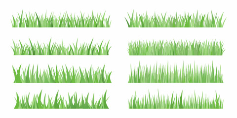 Green grass patches on a white background vector illustration © Etika