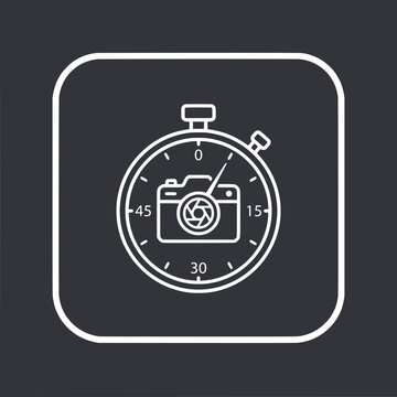 Camera Stopwatch Icon: Time Photography Concept
