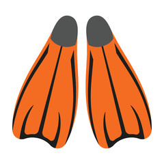 Orange flippers for swimming and diving in water sports © MSTMAHMUDA