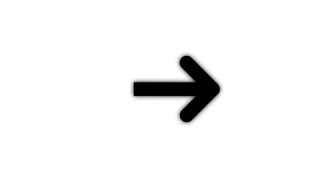 White arrow pointing right on white background. direction symbol indicating back or previous page. simple red pointer showing opposite direction.