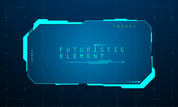 Futuristic HUD screen Element or Technology Box Blue Interface Sci-fi. Vector Illustration