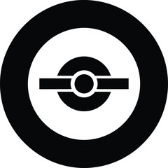 Silhouette design of a minimalist electric unicycle wheel icon vector © Thidul Islam