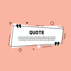 Obraz premium Modern quote frame with memphis style elements on light background. Ideal for blog snippets or inspirational text.
