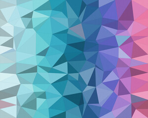 Obraz premium Abstract geometric polygon pattern with teal, blue, and purple tones, creating a modern, calming glow for tech, web, and creative design backdrops.