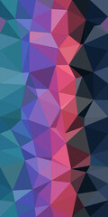 Fototapeta premium An abstract low-poly geometric polygon pattern in blue, purple, and pink with a modern, colorful depth effect, ideal for tech or creative backgrounds.