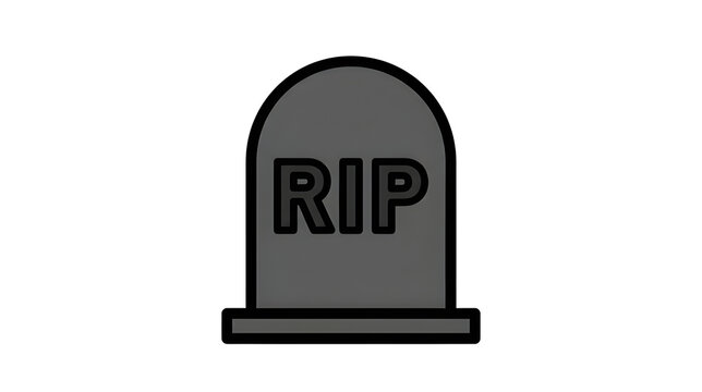 Tombstone with RIP text isolated on white background vector illustration