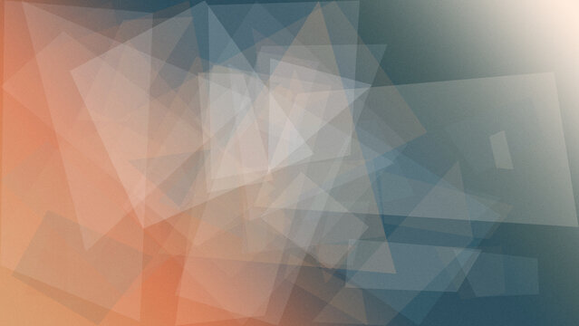 Abstract low-poly polygon background blending warm orange and cool blue tones in a modern gradient style, ideal for banners, websites, and presentations with copy space.