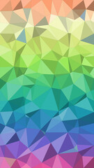 Obraz premium Vibrant polygonal abstract background with a smooth green, blue and purple gradient, creating a modern tech feel and plenty of space for text.