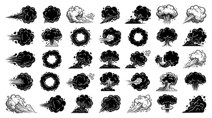 Explosion Cloud Illustrations Set © Salon